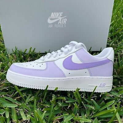 Nike Air Force 1 Purple, Zapatillas Nike Air Force, Lavender Shoes, Custom Nike Air Force 1, Custom Nike Air Force, Air Force Shoes, Nike Shoes Air Force, Nike Shoes Girls, Preppy Shoes