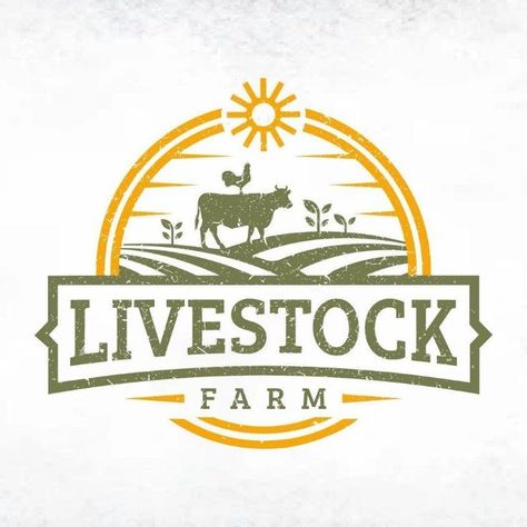 Farm Logo Inspiration, Agriculture Logo Design, Graphic Designer Studio, Farm Logo Design, Cute Designs To Draw, Agriculture Logo, Farm Land, Livestock Farming, Advertisement Design