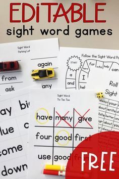 FREE Sight Word Educational Games for Homeschool - Homeschool Giveaways Editable Sight Word Games, Word Games For Kids, Teaching Sight Words, First Grade Sight Words, Kindergarten Games, Sight Words Kindergarten, Sight Word Practice, Sight Word Activities, Sight Word Games