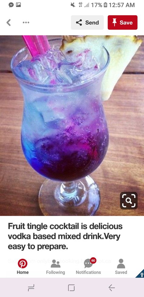 Themed Mixed Drinks, Fruit Tingle Cocktail, Galaxy Drink, Star And Galaxy, Star Wars Drinks, Vodka Mixed Drinks, Raspberry Cordial, Bartender Drinks Recipes, Bartender Drinks