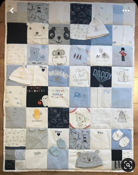 Baby Blanket Keepsake, Quilt Of Baby Clothes, Keepsake Blanket Memory Quilt, Baby Clothes Blanket Memory Quilts, Blanket From Baby Clothes, Patchwork Quilt Clothes, Quilt Out Of Old Clothes, Memory Blankets From Baby Clothes, Baby Clothes Memory Quilt