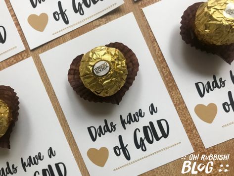 Dad's Have a Heart of Gold :: Ferrero Rocher & Printable :: Father's Day Chocolate Treat Idea :: Table Place Setting Decoration Ideas :: Chocolate Party Favors  :: Gift Ideas With Ferrero Rocher, Ferrero Rocher Decoration Ideas, Fathers Day Chocolate Ideas, Ferrero Rocher Party Favors, Fathers Day Table Setting, Father's Day Table Decor Ideas, Ferrero Rocher Favors, Father Day Decoration Ideas, Fathers Day Decorations Party