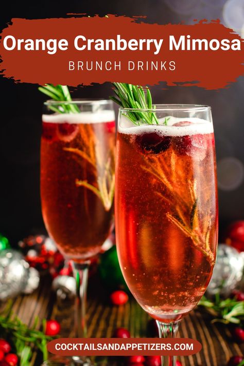 This easy 3 ingredient Cranberry Orange Mimosa is the perfect Christmas mimosa drink. Fizzy and bubbly, with a pretty color, it's the ideal mimosa cocktail to sip during the festive holidays. Christmas drinks that are easy to make. 3 Ingredient Christmas Cocktails, Christmas Mimosa Recipe, Red Mimosa, Christmas Morning Mimosa, Holiday Mimosa, Christmas Mimosas, Brunch Christmas, Orange Mimosa, Mimosa Drink