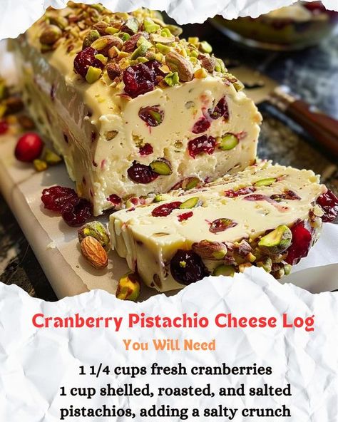 Cranberry Pistachio Cheese Log, Sweet Appetizer, Cheese Log, Cranberry Pistachio, I Love Chocolate, Ree Drummond, How To Eat Better, Creamy Cheese, Fresh Cranberries