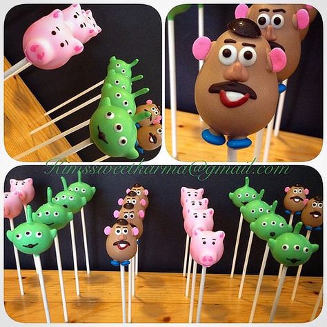 Toys Story Cake, Toy Story Cake Pops, Disney Cake Pops, Cake Pops Birthday, Toy Story Cupcakes, Toy Story Party Decorations, Toy Story Baby, Toy Story Theme, Birthday Cake Pops