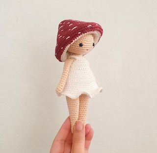 Sprite Crochet Pattern, Mushroom Sprite, Mushroom And Flowers, Stitch Crochet Pattern, Crochet Angel Pattern, Crochet Angel, Pretty Crochet, Crochet Fairy, Crochet Mushroom