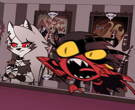 Helluva Boss Out Of Context, Low Quality Helluva Boss, Helluva Boss Low Quality, Hellvana Boss Memes, Cursed Helluva Boss, Helluva Boss Funny, Cursed Screenshots, Hellvana Boss, Cartoon Movie Characters