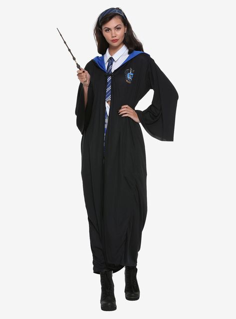 Harry Potter Ravenclaw House Robe Costume, Ravenclaw Halloween Costume, Harry Potter Ravenclaw Outfits, Ravenclaw Costume, Ravenclaw Logo, Hogwarts Robes, Ravenclaw Outfit, Student Costume, Raven Claw, Hogwarts Uniform