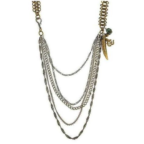 T.R.U. by 1928 Jewelry - Mixed Metal Multi Swag Layer Charm Necklace... ($68) ❤ liked on Polyvore featuring jewelry, necklaces, mixed metal necklace, layered necklace, multi layer chain necklace, charm jewelry and beading charms Multi Layer Necklace Beads, Multi Strand Beaded Necklace, Handmade Crystal Jewelry, Hook Necklace, Multi Chain Necklace, 1928 Jewelry, Precious Beads, Mixed Metal Jewelry, Semi Precious Beads