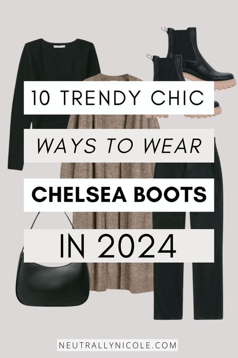 Embrace the season in style with our curated collection of Black Chelsea Boots Outfit ideas! Dive into the world of chic and trendy winter outfits featuring the perfect balance of comfort and fashion. Explore creative ways to pair your boots with various looks, from casual winter outfits to elevated ensembles that make a statement. Chelsea Boots Street Style, Chelsea Boot Outfits Women, Chelsea Boots Outfits, Chelsea Boots Outfit, Fall Boots Outfit, Match Outfits, Boots Outfits, Winter Fashion Boots, Skirts With Boots