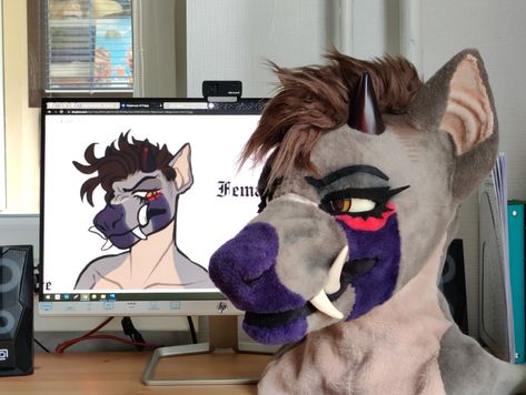 I like how similar they are! Head by Western Vibe Saloon Rat Fursuit, Horse Fursuit, Cool Fursona, Fox Fursona, Fursuit Accessories, Pony Play, Fursona Ideas, Fursuit Ideas, Cool Fursuits