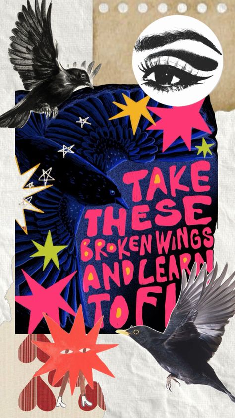 Based on the Beatles song Broken Wings, Beatles Songs, Learn To Fly, Blackbird, Animal Illustration, Black Bird, The Beatles, Songs, Collage