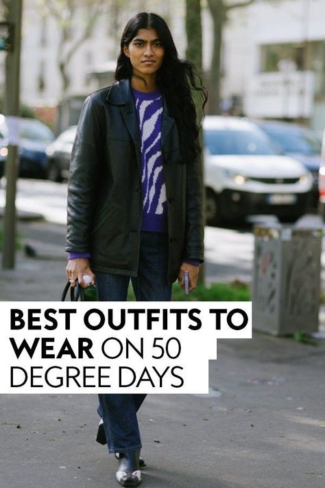 Best Things to Wear on 50 Degree Days Check more at https://buzgru.com/best-things-to-wear-on-50-degree-days/ What To Wear In 53 Degree Weather, Saturday Morning Outfit Winter, Cold April Day Outfit, Spring Outfits 50 Degrees, Outfits For Windy Days Spring, 59 Degree Weather Outfit Spring, Outfit 50 Degree Weather, Low 50 Degree Weather Outfit, Clothes For 50 Degree Weather