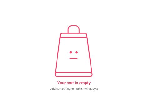 Empty cart illustration Shoping Bag, Empty State, Cart Design, Ui Design Website, Bag Icon, Aesthetic Colors, Ux Design, Make Me Happy, Ui Design