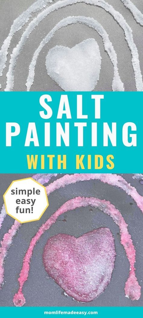 Looking for simple, easy watercolor art activities? Raised Salt and Glue Painting For Kids should be at the top of your list! It’s fun for kids— toddlers and big kids alike! Children will enjoy learning how to make salt painting projects for any season— fall, winter, spring (easter!), and more! How To Salt Paint, Salt Art For Kids, Salt Painting For Kids, Painting Activity For Kids, Construction Paper Art, Salt Watercolor, Toddler Stem, Salt Art, 4h Ideas