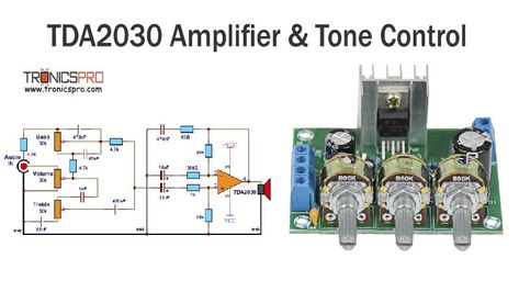 TDA2030 Amplifier with Tone Control Circuit Diagram Tda2030 Amplifier Circuit, Tone Control Circuit Diagram, Mosfet Amplifier Circuit, Amplifier Circuit Diagram, Power Supply Circuit, Subwoofer Amplifier, Electronics Basics, Electronic Circuit Projects, Tone Control