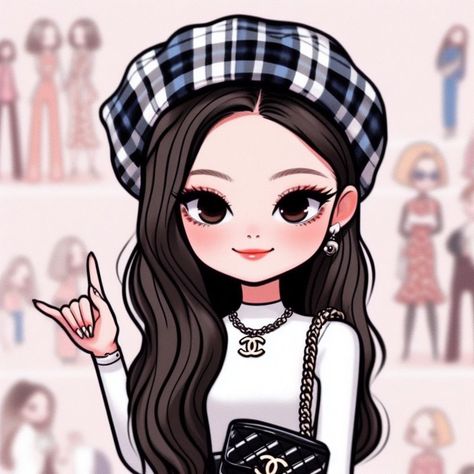 Edit Cttro Kpop Chibi Blackpink, Rosé Cartoon, Cute Food Drawings, Chibi Girl, Kpop Drawings, Handmade Sticker, Girly Art Illustrations, Disney Princess Art, Princess Art