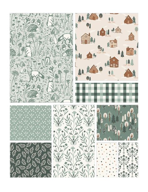 Woodland Trails - Unisex Pattern collection - Textile & Surface Pattern Design Collection — HUFTON STUDIO Unisex Pattern Design, Surface Pattern Design Sell Sheets, Christmas Surface Pattern, Pattern Textile Design, Illustration Challenge, Woodland Pattern, Nature Explorer, Surface Pattern Design Inspiration, Woodland Wallpaper