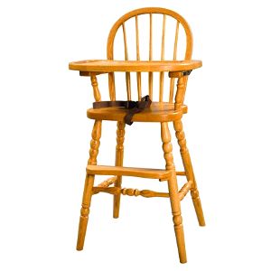 Amish Bow Back Baby High Chair with Turned Legs Wooden Baby High Chair, Wood High Chairs, Vintage High Chairs, Wooden High Chair, Dining Room Chairs Ikea, Beach Chair With Canopy, Wooden High Chairs, High Chairs, Ikea Chair