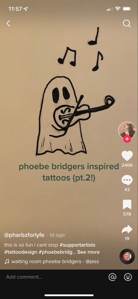 Waiting Room Tattoo, Room Tattoo, Phoebe Bridgers Tattoo, Phoebe Bridgers, Waiting Rooms, Support Artists, Tattoo Inspo, Tatting, Tattoo Designs