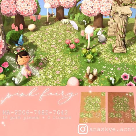 Pink Acnh Path, Animal Crossing Pathways, Acnh Floral Paths, Acnh Paths Designs Fairycore, Acnh Path Fairycore, Fairy Core Paths Acnh Codes, Fairycore Paths Acnh Codes, Acnh Fairycore Island Codes, Pink Path Animal Crossing