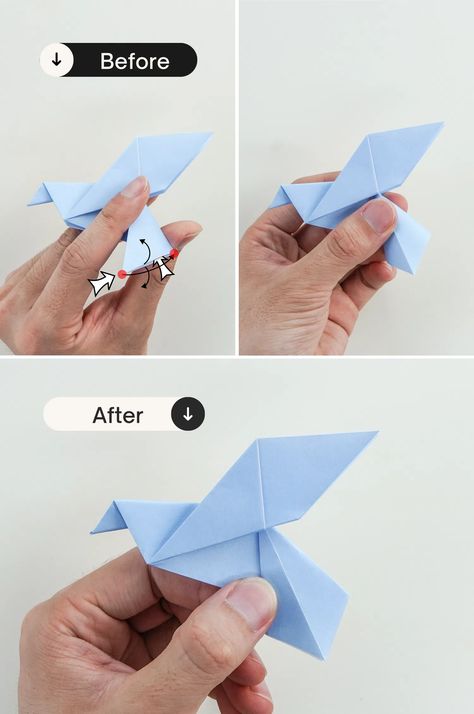 origami-dove Origami Dove Easy, Oragami Birds, Origami Snake, Easy Origami Animals, Origami Dove, Origami Animal, Origami Birds, Cute Origami, Origami Bird