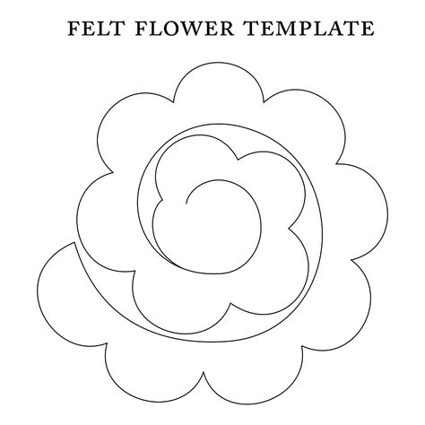 Printable Felt Flower Template Felt Patterns Free, Flower Templates Printable Free, Felt Flower Template, Sewing Template, Felt Flowers Patterns, Felt Templates, Flower Templates Printable, Felt Animal Patterns, Felt Flowers Diy