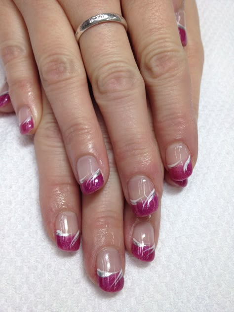 Love these fun pink French gel nails!! And swished accents ties the whole look together!! Of course, all non-toxic and odorless! French Gel Nail Designs, Pink French Nails, Gel Nails French, Emerald Nails, Pink Gel Nails, Manicure Nail Designs, French Tip Nail Designs, French Manicure Nails, Pink French