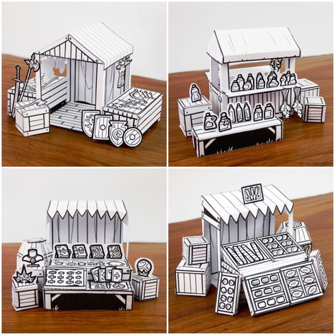 D&d Buildings, Diy Dungeons And Dragons, Dnd Papercraft, Dnd Crafts Diy, Game Diorama, Terrain Building, Dnd Diy, Dnd Crafts, Game Card Design