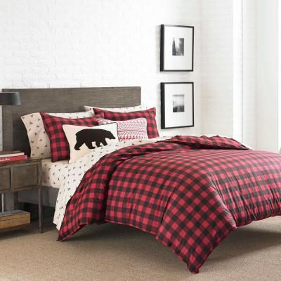 Red Comforter, Plaid Comforter, Plaid Bedding, Reversible Bedding, Twin Comforter Sets, King Duvet Cover Sets, King Comforter Sets, Reversible Duvet Covers, Queen Comforter Sets