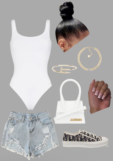 Vacation Outfits Street Styles, White Top Baddie Outfit, Summer 2023 Baddie, Summer Outfit Baddie, Hot Summer Outfits Baddie Shein, Cute Summer Fits Baddie Vacation, Jean Shorts And Crop Top Outfits Baddie, Summer Outfits Baddie, Summer Baddie Outfits