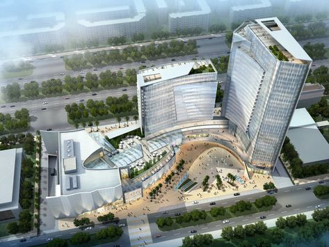 Podium Building, Mall Facade, Shopping Mall Architecture, Building Development, Retail Architecture, Commercial And Office Architecture, Bawah Air, Future Buildings, Contemporary Building