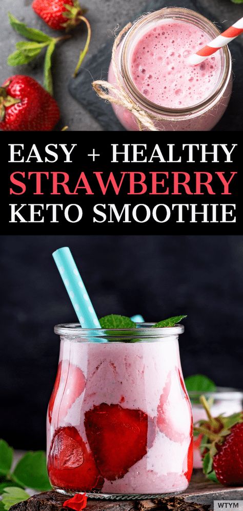 This easy strawberry smoothie is the perfect keto smoothie for a refreshing breakfast or low carb snack. This healthy strawberry smoothie with almond milk is dairy-free, paleo, Whole30, and vegan and comes together in minutes for breakfast on the go!. #ketosmoothie #frozenberrysmoothie #lowcarbsmoothie #lowcarbsnacks #ketosnacks #ketodrinks #lowcarbdrinks #healthysmoothie #smoothiewithoutmilk #berrysmoothie #healthyberrysmoothie Keto Strawberry Smoothie, Healthy Strawberry Smoothie, Smoothie Without Milk, Frozen Berry Smoothie, Strawberry Smoothie Healthy, Strawberry Smoothie Recipe, Keto Friendly Fruit, Refreshing Breakfast, Keto Smoothie