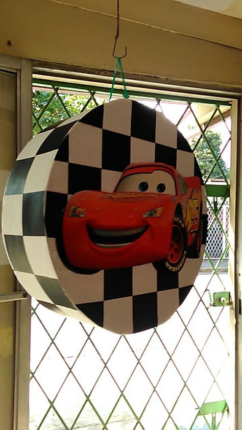 Cars piñata Piñata Cars, Pinatas Ideas, Car Pinata, Cars Birthday Cake, Birthday Pinata, Piñata Ideas, Disney Cars Birthday, Cars Birthday Party Disney, Car Birthday Theme