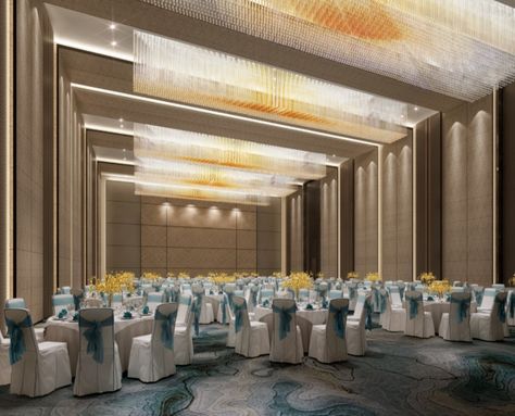 Banquet Hall Design Interiors Luxury, Ballroom Design, Convention Hall, Banquette Dining, Function Hall, Hotel Room Interior, Clubhouse Design, Auditorium Design, Hotel Ballroom