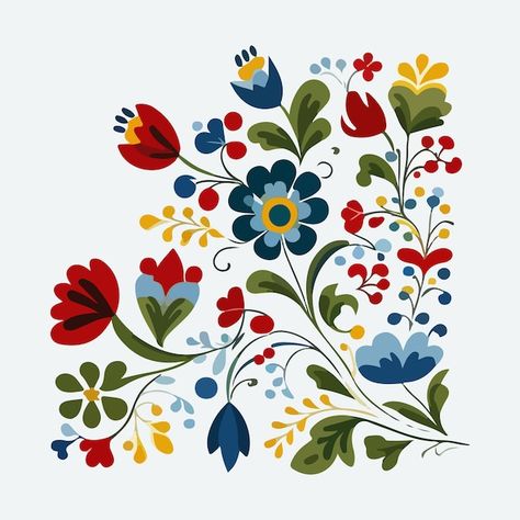 Ceramic Tile Crafts, Folk Flowers, Folk Art Flowers, Flowers Vector, Tile Crafts, Truck Art, Digital Borders Design, Persian Pattern, Handmade Wall Art