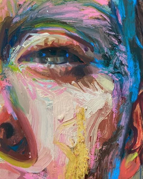 Jenny Saville on Instagram: “Details” Finger Paint Portrait, Abstract Realism Portraits, Acrylic Self Portrait Painting, Graffiti Art Portrait, Identity Art A Level, Expressive Portrait Painting, Identity Art Gcse, Human Form Art, Identity Painting