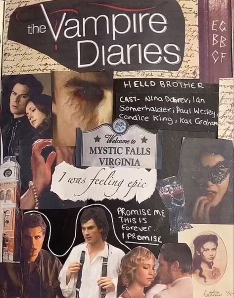 The Vampire Diaries Kai, Diary Covers, Vampire Diaries Seasons, Bulletin Journal Ideas, Summer Scrapbook, Scrapbook Book, Art Journal Therapy, Diary Ideas, Art Diary