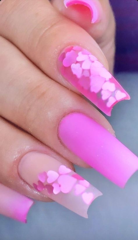 30 Pink Valentine’s Day Nail Designs Cupcake Nails 2024 | Valentines Nail Set Valentines Day Nails Encapsulated Hearts, Encapsulated Heart Acrylic Nails, Valentines Day Nails Encapsulated, Encapsulated Valentine Nails, Encapsulated Heart Nails, Valentines Nail Set, Cupcake Nails, Nail Desi, Encapsulated Nails