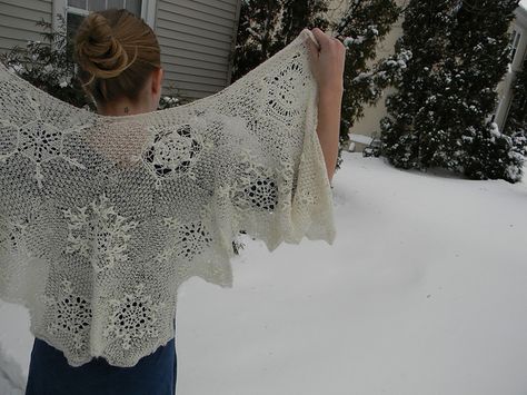 Ravelry: avakate's Snowflake Shawl for a Winter Bride - WOW! Winter Bride, Malabrigo Yarn, Crochet Shawls And Wraps, My Dear Friend, Knitted Wit, How To Purl Knit, Lace Shawl, Knit Stitch, A Perfect Day