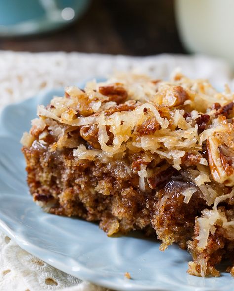 Old-fashioned Oatmeal Cake with coconut and pecan broiled topping. Vanilla Wafer Cake, Spicy Southern Kitchen, Old Fashioned Oatmeal, Pecan Topping, Oatmeal Cake, Southern Kitchen, Coconut Pecan, Cake Walk, Cake Bars