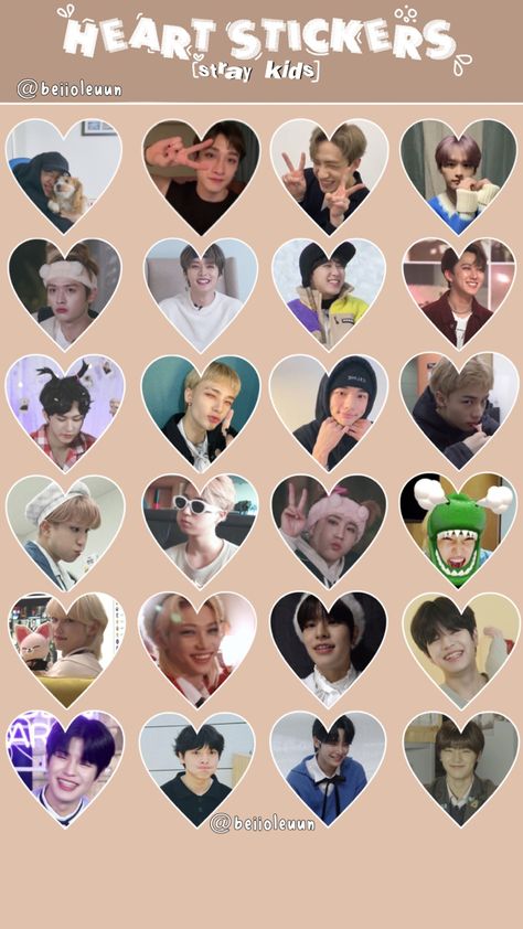 Kpop Journal Stickers Printable, Straykids Stickers Printable, Skz Stickers Printable, Skz Printable, Straykids Stickers, Skz Heart, Hello Kitty Crafts, Cute Laptop Stickers, Lomo Card