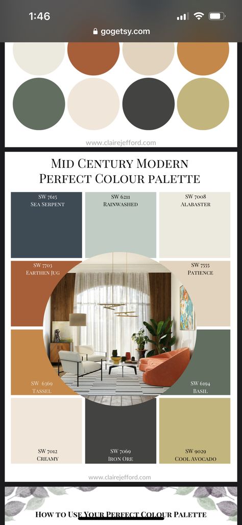 Mid Century Modern Colours, Mcm Color Palette, Midcentury Modern Color Palette, Industrial Color Palette, Mid Century Color Palette, Mid Century Modern Color Palette, Mcm Bedroom, Mid Century Colors, Mid Century Modern Colors