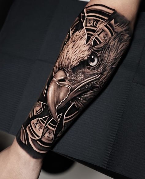 လက်ဖျံ Tattoo, Eagle Forearm Tattoo, Eagle Tattoo Ideas, Black Eagle Tattoo, Indian Girl Tattoos, Forearm Cover Up Tattoos, Brother Tattoos, Patriotic Tattoos, Animal Tattoo Ideas