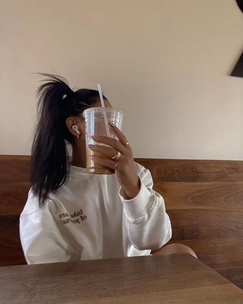 Coffee shop afternoons #wordmark. Pictures In A Coffee Shop, Instagram Coffee Pictures, Instagram Post Ideas Coffee Shop, Poses With Starbucks Coffee, No Face Coffee Photo, Poses In Coffee Shop, Aesthetic Coffee Shop Photos, Coffee Shoot Photo Ideas, Coffee Shop Inspo Pics