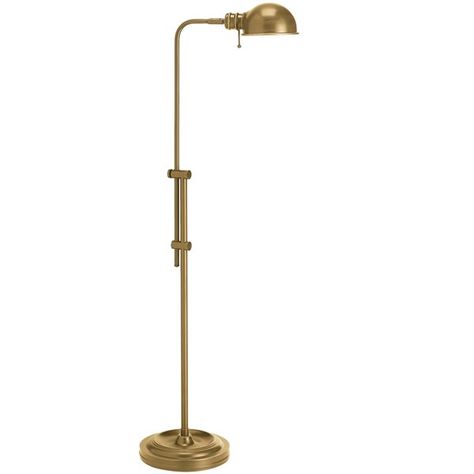 This floor lamp requires 1 bulb, E26 socket base 60 W max, is not dimmable and is UL approved for dry location with a 1 year warranty. Great for office, bedroom, living rooms and commercial use. Height adjustable8-ft cord provides ample reachLED compatibleSwitch inside lamp headCan be used for both commercial or residential Dainolite Fedora 52-In Aged Brass Pharmacy Floor Lamp DM1958F-AGB - Reno-Depot