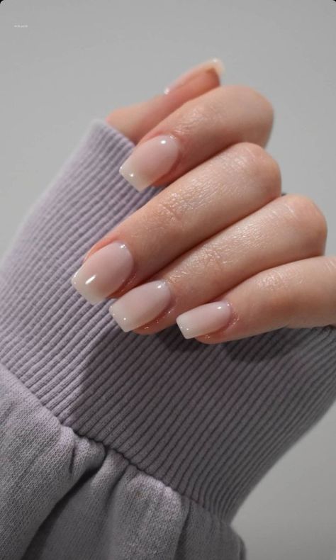 Sheer White Nails, Russian Mani, Video Nails, Acrylic Toe Nails, Anime Nails, Beige Nails, Simple Gel Nails, Soft Nails, Nails Desing