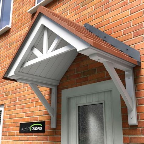 Diy Door Canopy, Back Door Canopy, Door Portico, Over Door Canopy, Door Canopies, Front Door Overhang, Porch Overhang, Front Door Awning, Door Overhang