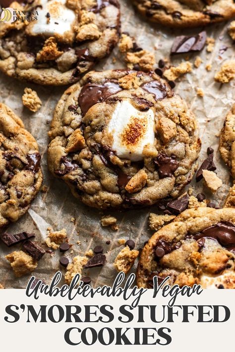 Vegan Graham Crackers, Cookies No Eggs, Melted Marshmallow, Banana Diaries, Gluten Free Vegan Recipes Desserts, Summer Campfire, Vegan Dessert Bars, Easy Vegan Cookies, Vegan Christmas Cookies