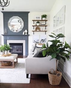 Most Beautiful Kitchens, Painted Mantle, Cottage House Interior, Grey Fireplace, Family Room Paint, Mcgee Home, Family Room Makeover, Family Room Walls, Room Refresh